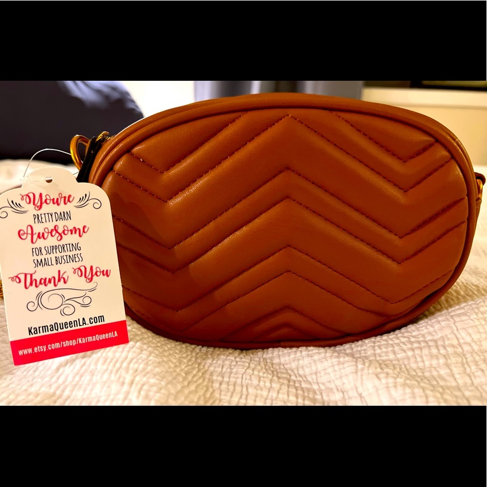 Brown Leather bag by Karma Queen